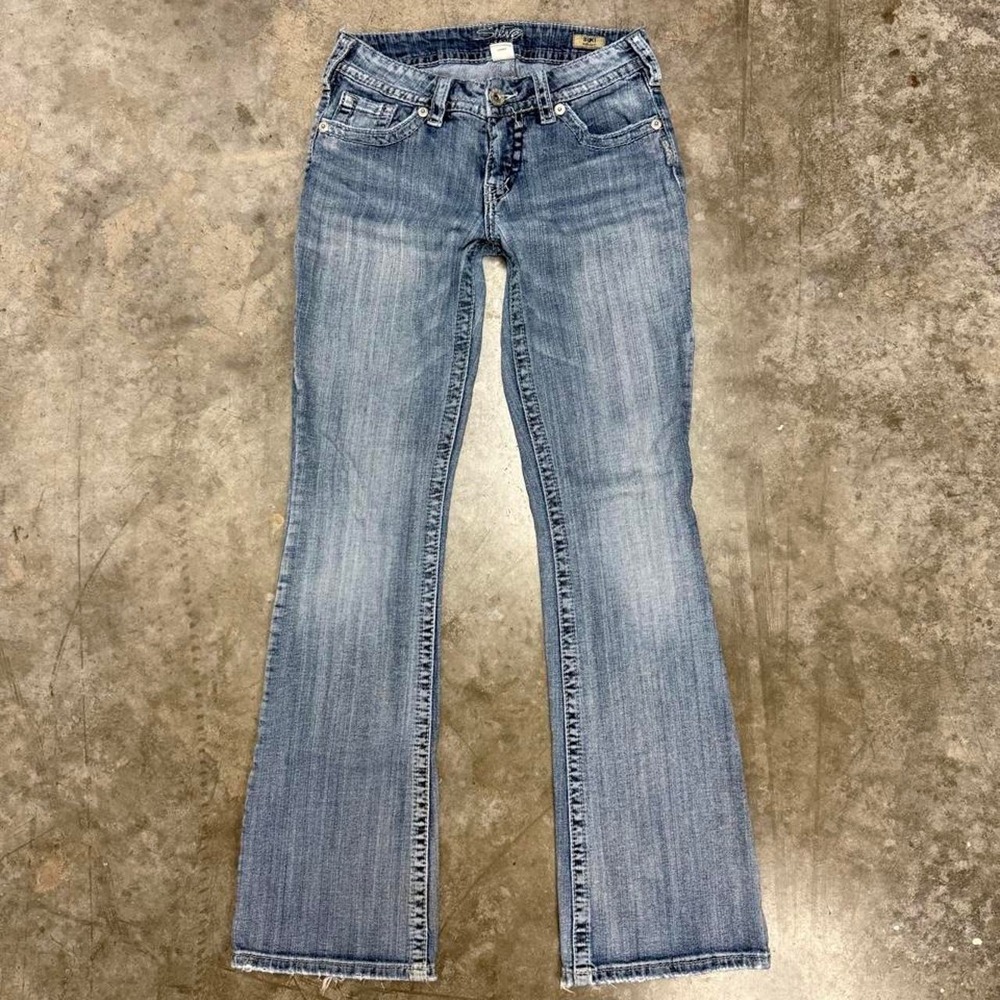 Silver Jeans Suki Bootcut Light Wash Distressed Y2K Denim 26x33